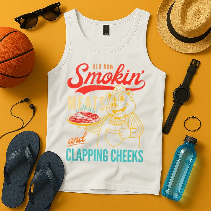 Old Row Smokin Meats And Clapping Cheeks Funny Tank Top