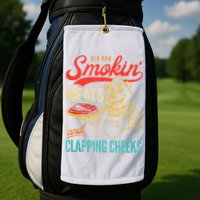 Old Row Smokin Meats And Clapping Cheeks Funny Golf Towel