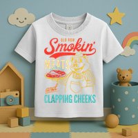 Old Row Smokin Meats And Clapping Cheeks Funny Toddler T-Shirt