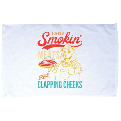 Old Row Smokin Meats And Clapping Cheeks Funny Microfiber Hand Towel