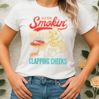 Old Row Smokin Meats And Clapping Cheeks Funny Womens T-Shirt