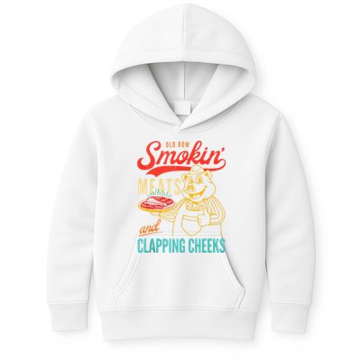 Old Row Smokin Meats And Clapping Cheeks Funny Kids Hoodie