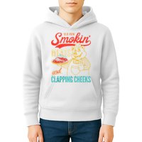 Old Row Smokin Meats And Clapping Cheeks Funny Kids Hoodie