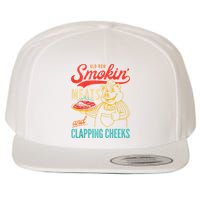 Old Row Smokin Meats And Clapping Cheeks Funny Wool Snapback Cap