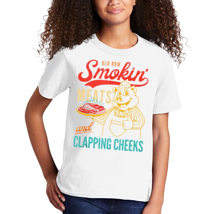 Old Row Smokin Meats And Clapping Cheeks Funny Kids T-Shirt