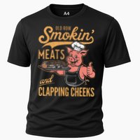 Old Row Smokin Meats And Clapping Cheeks Funny Bbq Performance Shirt