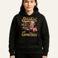 Old Row Smokin Meats And Clapping Cheeks Funny Bbq Hoodie