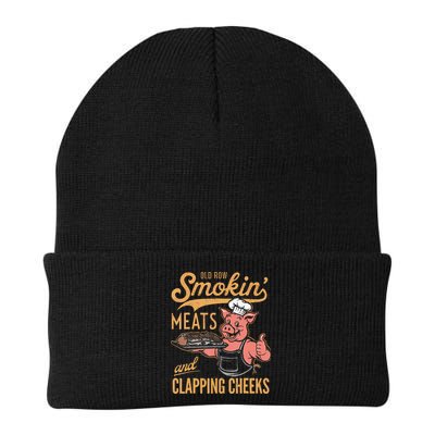 Old Row Smokin Meats And Clapping Cheeks Funny Bbq Beanie