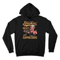 Old Row Smokin Meats And Clapping Cheeks Funny Bbq Tall Hoodie