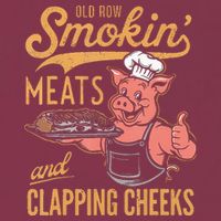 Old Row Smokin Meats And Clapping Cheeks Funny Bbq 16oz Travel Tumbler