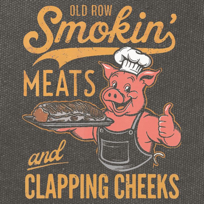 Old Row Smokin Meats And Clapping Cheeks Funny Bbq Cotton Canvas Backpack