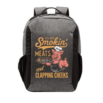 Old Row Smokin Meats And Clapping Cheeks Funny Bbq Vector Backpack