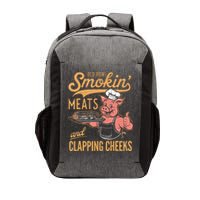 Old Row Smokin Meats And Clapping Cheeks Funny Bbq Vector Backpack