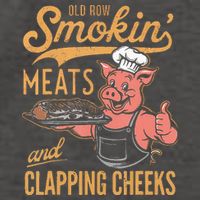 Old Row Smokin Meats And Clapping Cheeks Funny Bbq Vector Backpack
