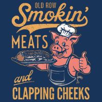 Old Row Smokin Meats And Clapping Cheeks Funny Bbq Infant Baby Jersey Bodysuit