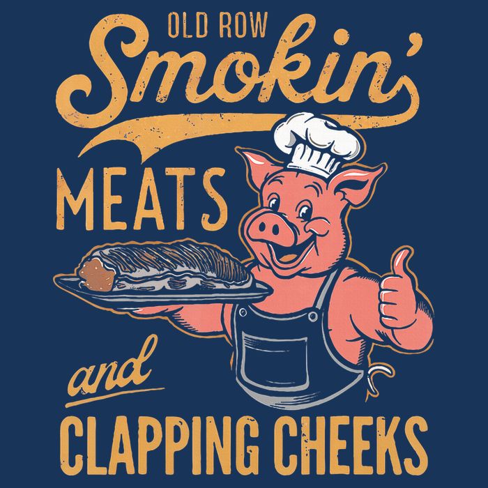 Old Row Smokin Meats And Clapping Cheeks Funny Bbq Infant Baby Jersey Bodysuit