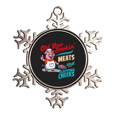 Old Row Smokin Meats And Clapping Cheeks Metallic Star Ornament