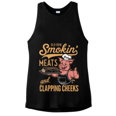 Old Row Smokin Meats And Clapping Cheeks Funny Ladies PosiCharge Tri-Blend Wicking Tank