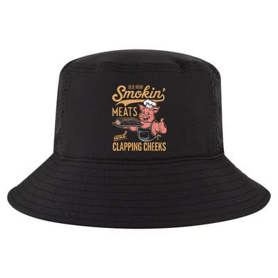 Old Row Smokin Meats And Clapping Cheeks Funny Cool Comfort Performance Bucket Hat