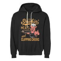 Old Row Smokin Meats And Clapping Cheeks Funny Garment-Dyed Fleece Hoodie