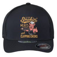 Old Row Smokin Meats And Clapping Cheeks Funny Flexfit Unipanel Trucker Cap