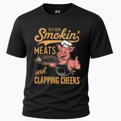 Old Row Smokin Meats And Clapping Cheeks Funny Performance Shirt