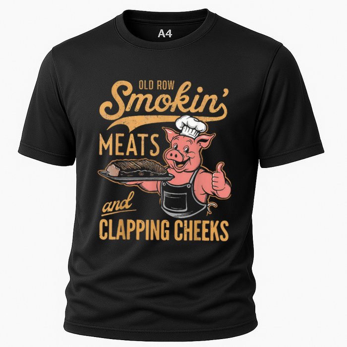 Old Row Smokin Meats And Clapping Cheeks Funny Performance Shirt