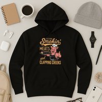 Old Row Smokin Meats And Clapping Cheeks Funny Hoodie