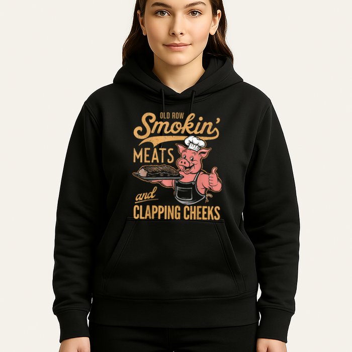 Old Row Smokin Meats And Clapping Cheeks Funny Hoodie