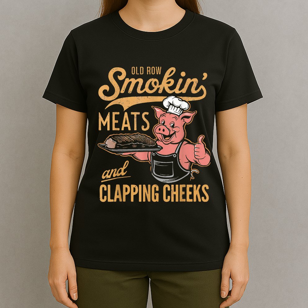 Old Row Smokin Meats And Clapping Cheeks Funny T-Shirt