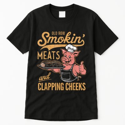 Old Row Smokin Meats And Clapping Cheeks Funny Tall T-Shirt