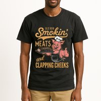 Old Row Smokin Meats And Clapping Cheeks Funny Tall T-Shirt