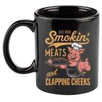 Old Row Smokin Meats And Clapping Cheeks Funny 11oz C Handle Ceramic Mug