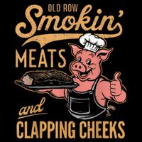 Old Row Smokin Meats And Clapping Cheeks Funny Drawstring Bag