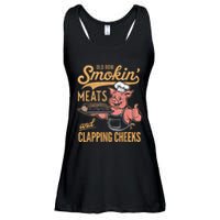 Old Row Smokin Meats And Clapping Cheeks Funny Ladies Essential Flowy Tank