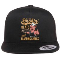 Old Row Smokin Meats And Clapping Cheeks Funny Flat Bill Trucker Hat