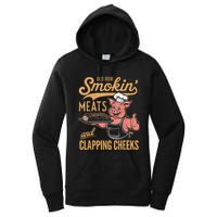 Old Row Smokin Meats And Clapping Cheeks Funny Women's Pullover Hoodie