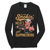 Old Row Smokin Meats And Clapping Cheeks Funny Tall Long Sleeve T-Shirt