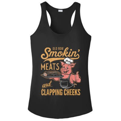 Old Row Smokin Meats And Clapping Cheeks Funny Ladies PosiCharge Competitor Racerback Tank