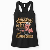 Old Row Smokin Meats And Clapping Cheeks Funny Womens Tank Top