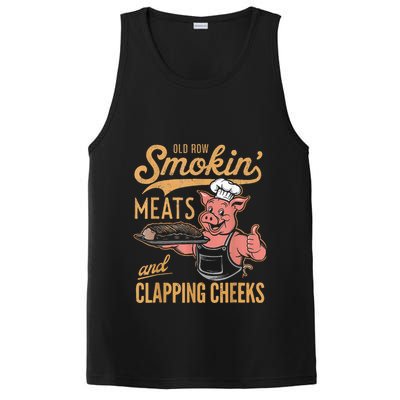 Old Row Smokin Meats And Clapping Cheeks Funny PosiCharge Competitor Tank