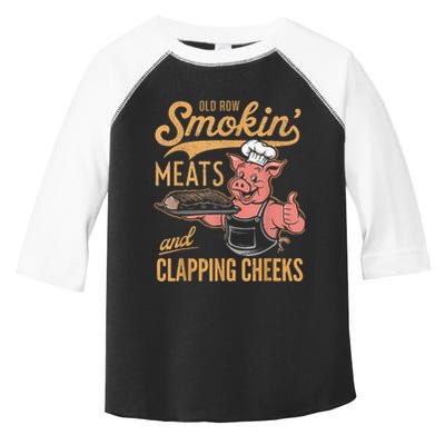 Old Row Smokin Meats And Clapping Cheeks Funny Toddler Fine Jersey T-Shirt