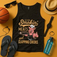 Old Row Smokin Meats And Clapping Cheeks Funny Tank Top