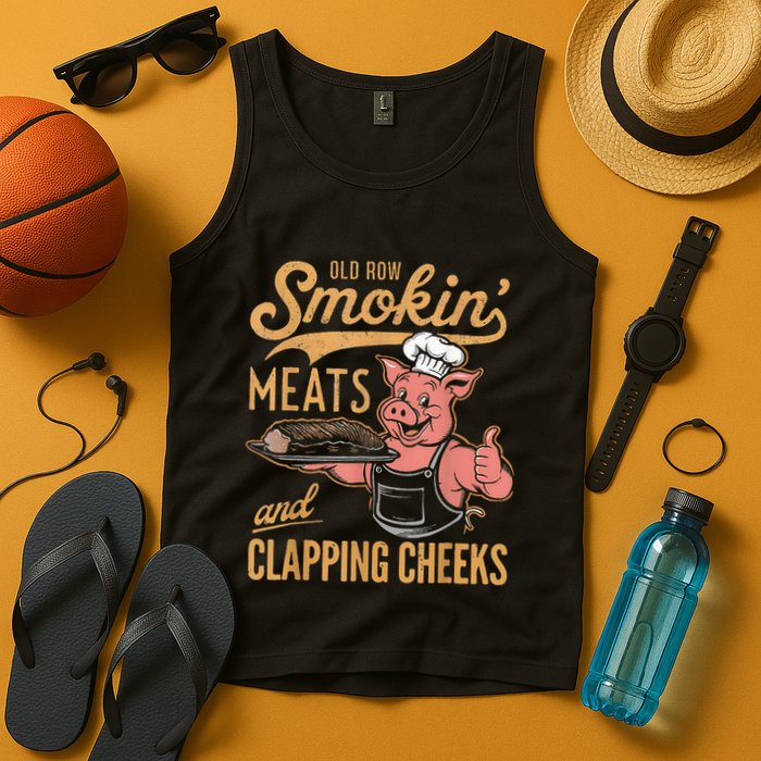 Old Row Smokin Meats And Clapping Cheeks Funny Tank Top