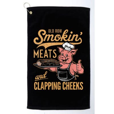Old Row Smokin Meats And Clapping Cheeks Funny Golf Towel