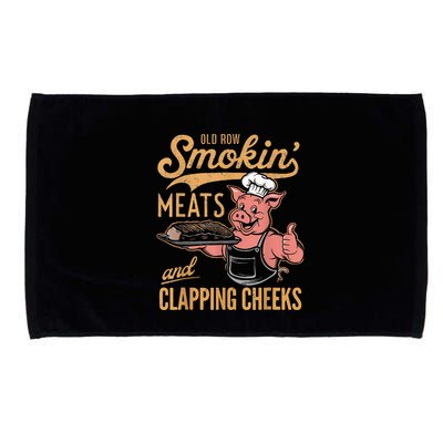 Old Row Smokin Meats And Clapping Cheeks Funny Microfiber Hand Towel