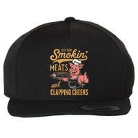 Old Row Smokin Meats And Clapping Cheeks Funny Wool Snapback Cap