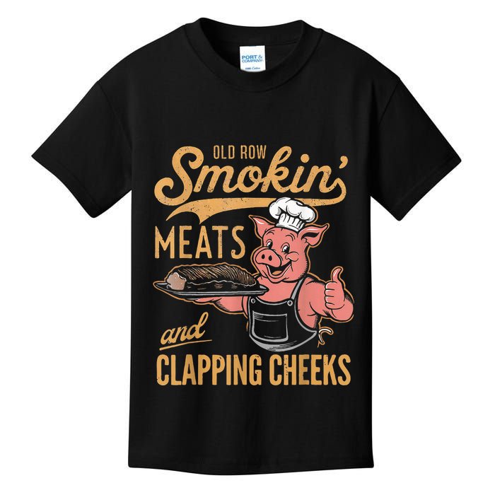 Old Row Smokin Meats And Clapping Cheeks Funny Kids T-Shirt