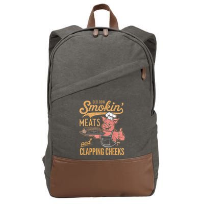 Old Row Smokin Meats And Clapping Cheeks Funny Cotton Canvas Backpack