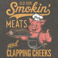 Old Row Smokin Meats And Clapping Cheeks Funny Cotton Canvas Backpack